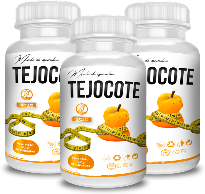 Tres envases de suplementos Tejocote para perder peso
